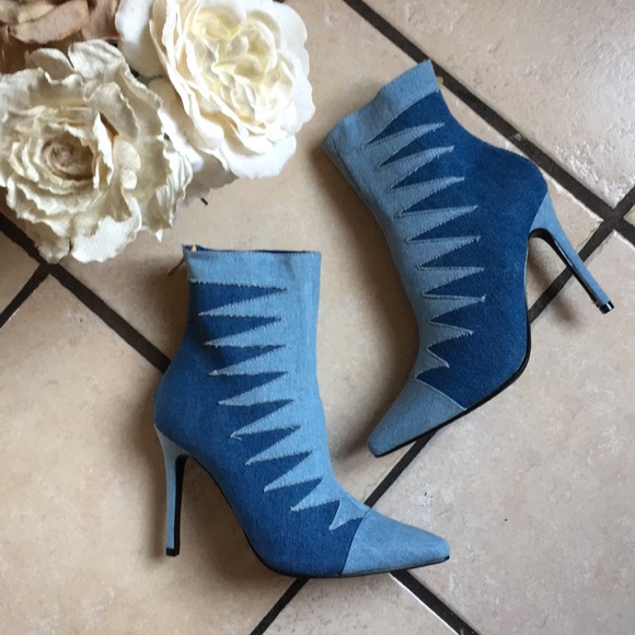 Shoes - Denim Contrast Ankle Booties- 6.5